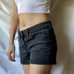 black mid-rise mini short